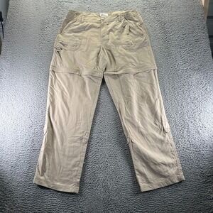 World Wide Sportsman Pant Mens L Brown Nylon Windbreaker Convertible Fishing